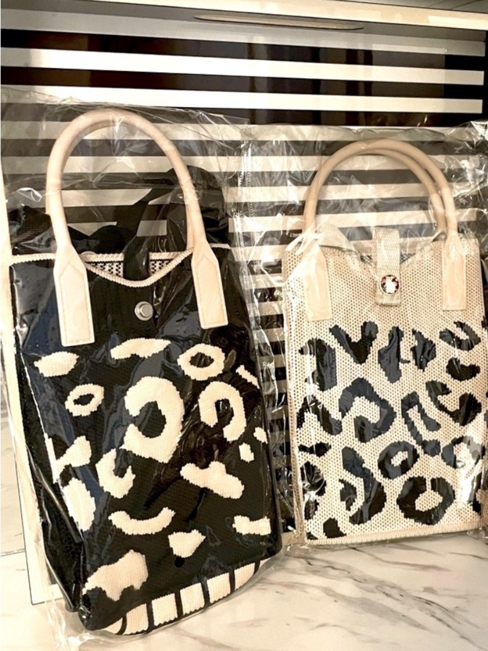 Knit Animal Print Pattern crossbody Bag - 1 of Your Choice